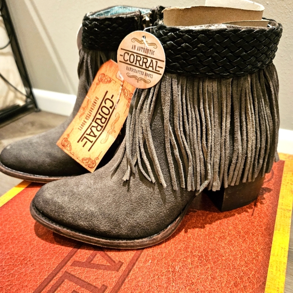Corral fringe booties